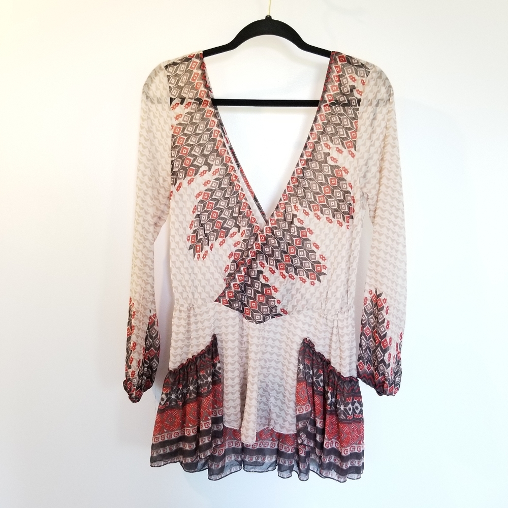 Free People Semi Sheer Tunic Top